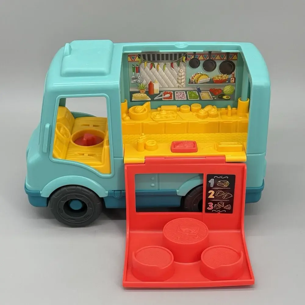 Fisher Price Little People Food Truck Taco Truck Sounds + 3 Figures Works